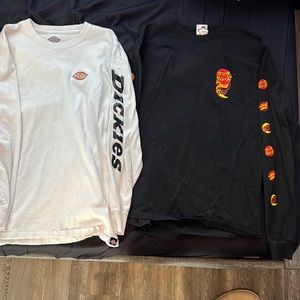 Long sleeved T-shirts Santa Cruz medium and dickies large